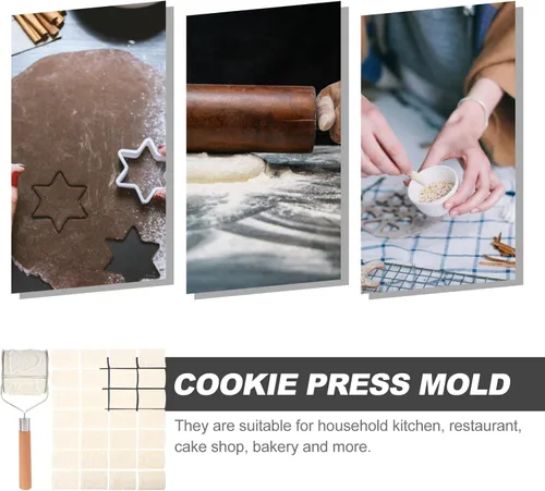 Miniatura 9 de EXCEART Moldes para galletas de bricolaje, 8 patrones de animales para festivales, cortadores de galletas rodantes resistentes