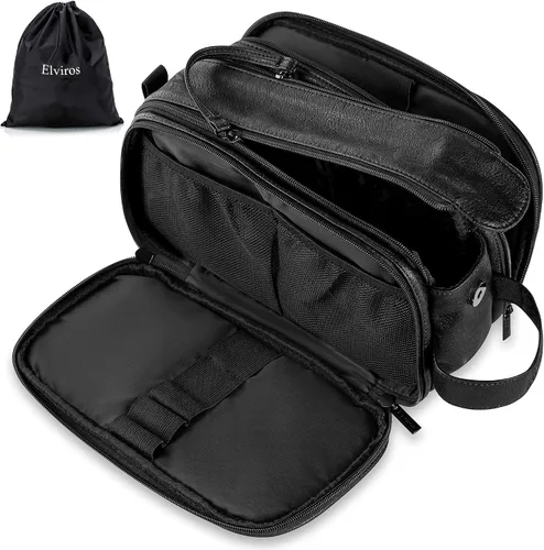 Miniatura 15 de Elviros - Bolsa de aseo de viaje para hombre, gran kit de afeitado Dopp resistente al agua, organizador de artículos de baño, bolsas cosméticas
