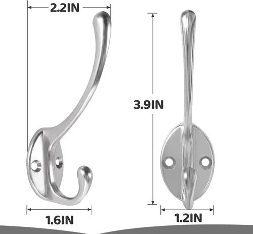 Miniatura 6 de Ganchos de pared para colgar, paquete de 15 ganchos resistentes de metal para abrigos, para sala de estar, baño, cocina, dormitorio para toalla