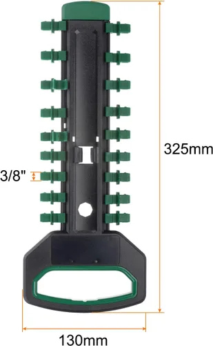 Miniatura 2 de HARFINGTON Organizador de enchufes de 3/8 pulgadas x 20 clips de plástico ABS portátil de plástico ABS soporte de riel de clip, verde