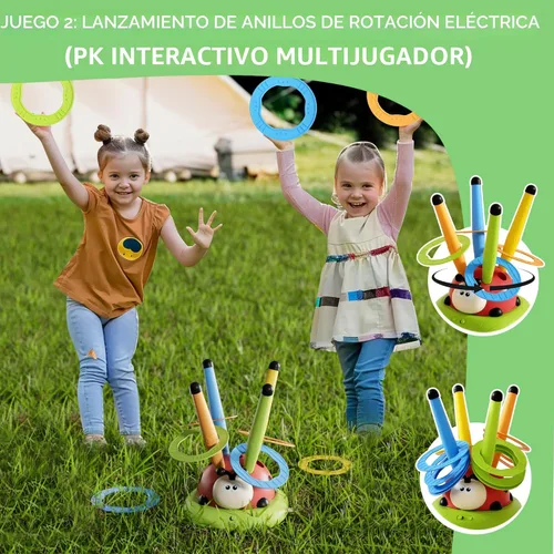 Miniatura 4 de Juguetes Musicales de Salto 5 en 1, Juego de Lanzar Anillos Pisoteando Lanzacohetes para Niños, Juguetes de Evitar Obstáculos y Saltar en Cuclillas
