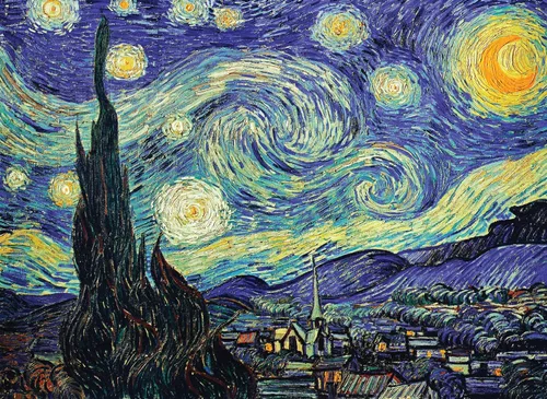 Miniatura 6 de Vincent Van Gogh - La noche estrellada 1889 y la noche estrellada sobre el ródano por Vincent Van Gogh - Póster impreso (laminado, 18 x 24 pulgadas)