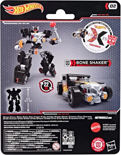 Miniatura 11 de Transformers Colaborative Hot Wheels x Bone Shaker, figura de acción de robot de clase de lujo de 5 pulgadas que se convierte en automóvil, juguetes
