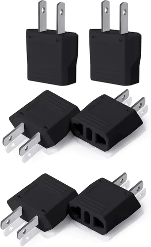 Miniatura 9 de Bates - Adaptador de enchufe europeo a estadounidense, paquete de 3 unidades, color negro