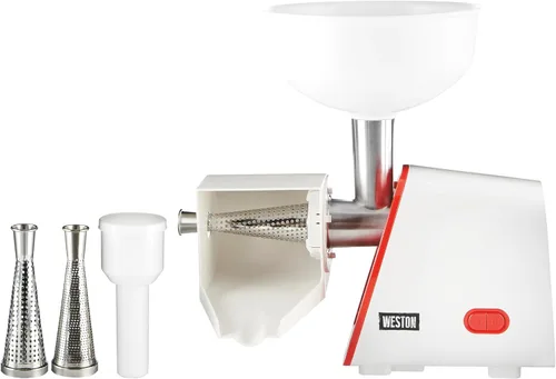 Weston Deluxe - Colador eléctrico para tomates, molinillo de alimentos, salsas para salsa, frutas, manzanas, bayas, 4 cuartos de galón (82-0250-W)