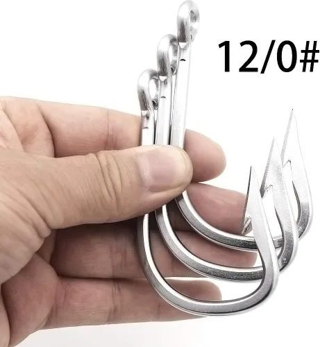 Miniatura 4 de Anzuelos de pesca de acero inoxidable extra fuertes de tiburón, atún y bagre de agua salada