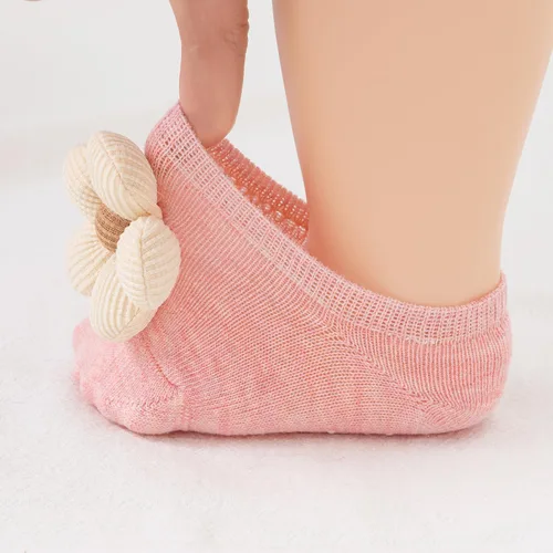 Miniatura 2 de Belsmi Calcetines antideslizantes para bebés y niñas, calcetines antideslizantes para el tobillo con estampado de flores de princesa, para verano