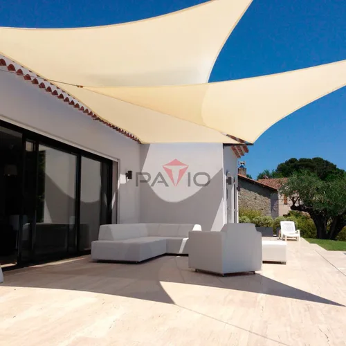 Miniatura 5 de Patio Paradise - Toldo parasol tipo vela triangular derecho beige de 10 x 10 x 14.1 pies, tela de sombra para jardín, pérgolas de alta resistencia