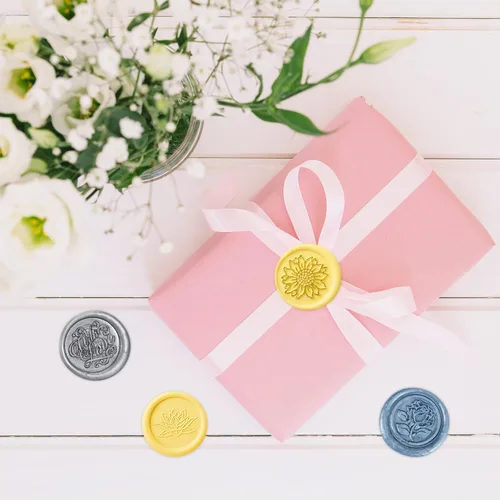 Miniatura 5 de Yoption Sello de cera de girasol, sello de cera de sellado de la serie Flora vintage, ideal para adornar sobres, invitaciones de boda, paquetes
