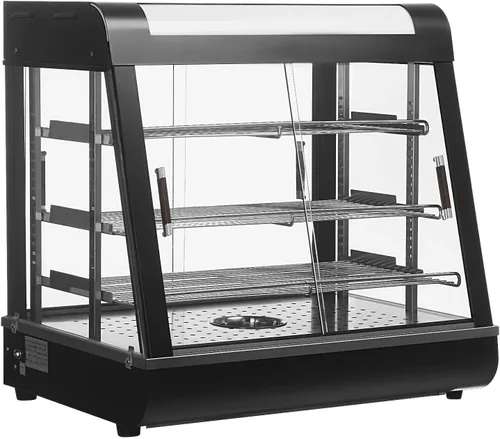 Whalefall Calentador de alimentos de 3 niveles para mostrador, 27" Calentador comercial para alimentos, pizzas, con calefacción 3D con marco de