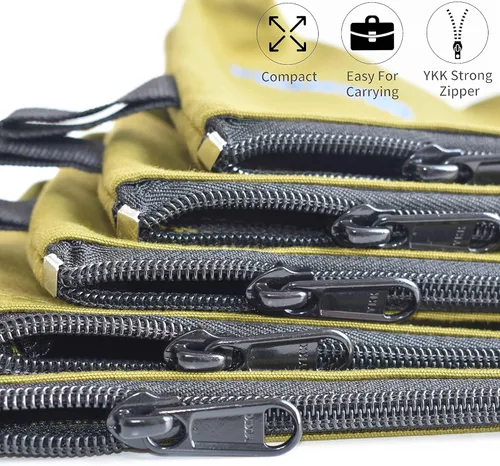 Miniatura 4 de Paquete de 5 bolsas de lona de 20 onzas con cremallera, bolsa de herramientas de utilidad resistente, organizador multiusos resistente al agua