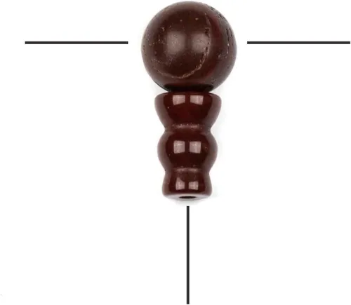 Miniatura 14 de Cherry Blossom Beads Piedra preciosa Mala Guru Bead – Turquesa africana – Tres agujeros 0.394 in redondo con torre de 0.276x0.394 in – Tres