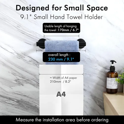 Miniatura 2 de Toallero KES para toalla de baño, cocina, mano, paños para trastes, hecho de acero inoxidable a prueba de óxido, montaje de pared, SUS304, 9