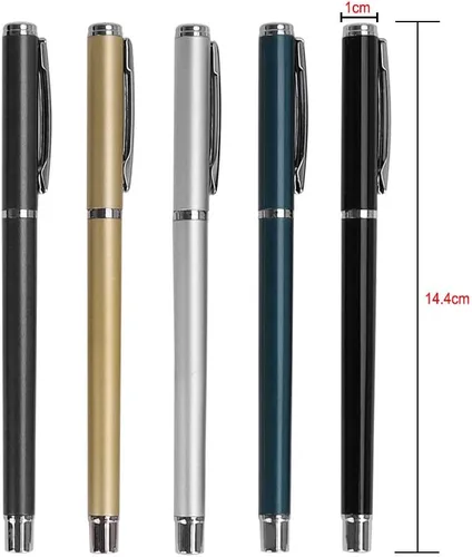 Miniatura 7 de Bolígrafos de metal, punta fina de 0.020 in, bolígrafo de tinta de gel líquido, bolígrafo de tinta negra, juego de escritura para suministros