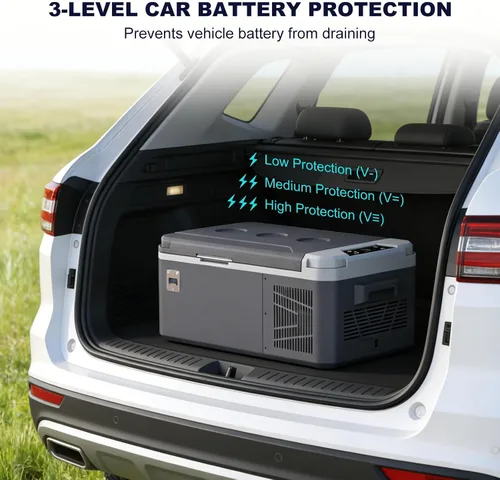 Miniatura 8 de SubSun Enfriador eléctrico de 15 L, refrigerador de 12 voltios, congelador portátil 12 V/24 V CC 110-240 V CA, refrigerador de coche para automóvil
