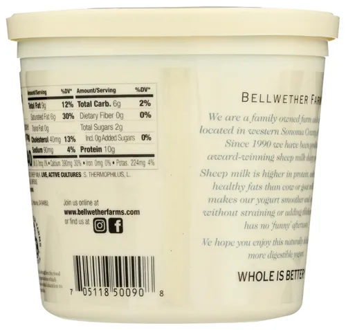 Miniatura 4 de Bellwether Farms Yogur de oveja simple, 24 onzas