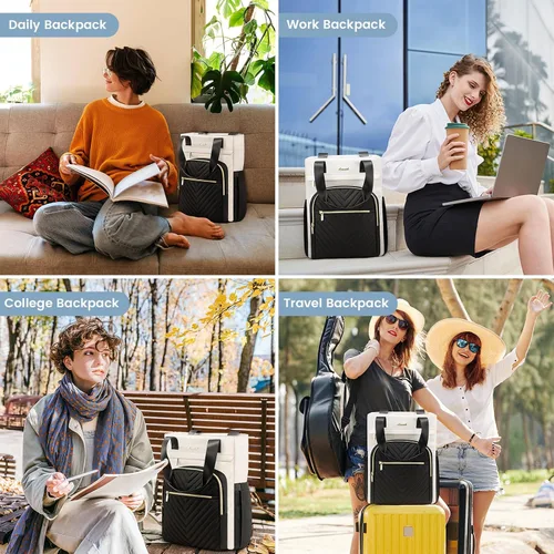 Miniatura 5 de LOVEVOOK Mochila para computadora portátil para mujer, bolsa de trabajo de 15.6 pulgadas, bolsa de computadora de trabajo y negocios, bolsa ancha