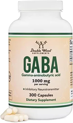 Suplemento GABA (300 cápsulas, 1,000 mg por porción) promueve la calma, la relajación y apoya el sueño (vegano seguro, sin gluten, sin OMG (ácido