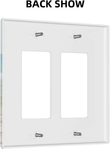 Miniatura 4 de Cubierta para interruptor de luz personalizable Personaliza la tuya propia, placa de pared doble basculante con imagen, logotipo, texto, 2 vías