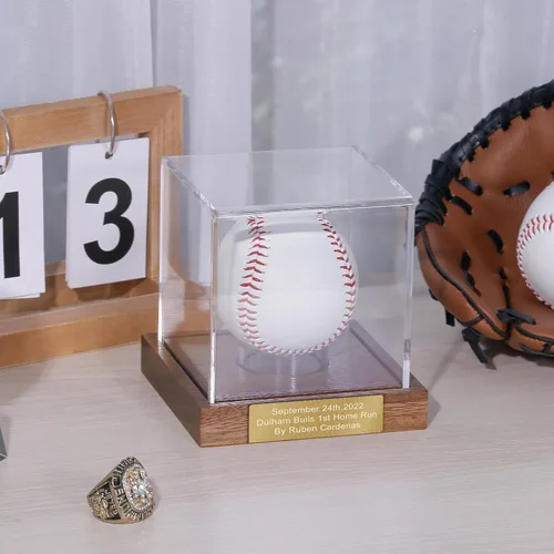 Miniatura 5 de Estuche de exhibición de béisbol, estuche de béisbol con grabado Remember Your Special Baseball, caja de almacenamiento de béisbol acrílica