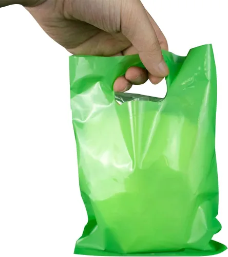 Miniatura 4 de ysmile - Bolsa de plástico verde para mercancías para pequeñas empresas, bolsa de compras con asa, bolsa de regalo para venta al por menor