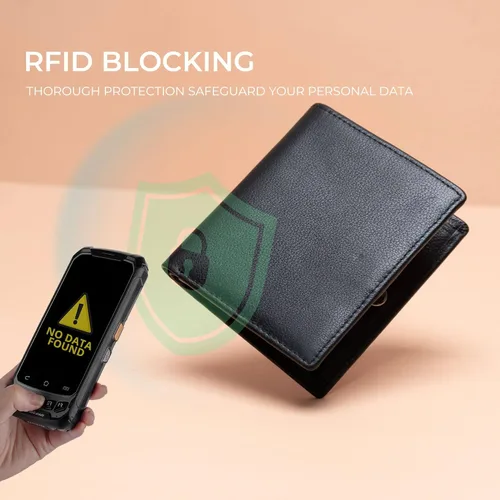 Miniatura 5 de Bveyzi Cartera ultra delgada RFID para mujer, cartera de cuero pequeña y delgada con bolsillo doble para damas