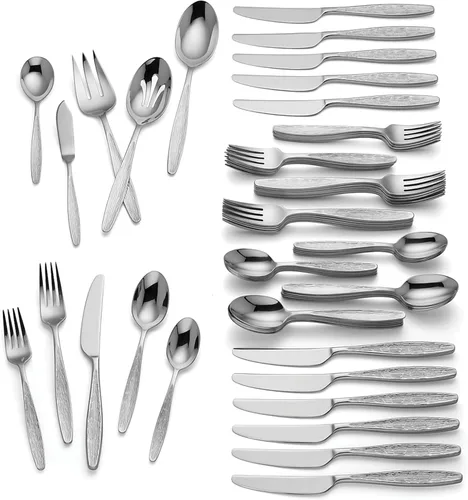 Lenox - Juego de cubiertos Emerick, 65 piezas, 9.70 libras, metálico