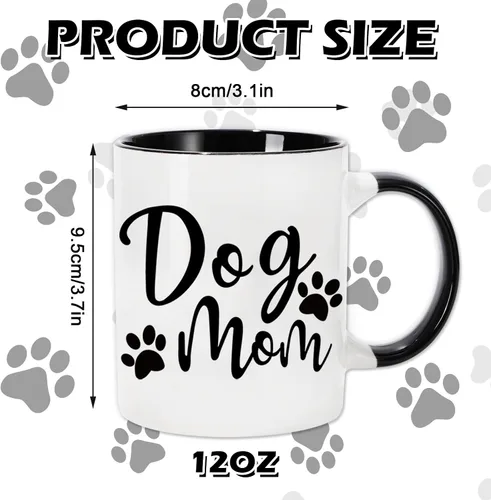 Miniatura 2 de Whaline 2 tazas para parejas, tazas de pareja de 12 onzas con caja de regalo, juego de regalo divertido para amantes de los perros, dueño de perros