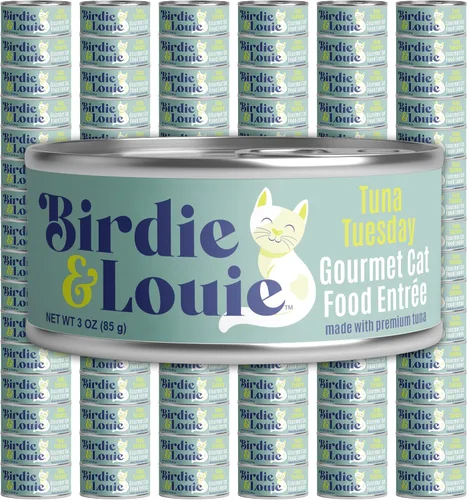 Miniatura 9 de Birdie & Louie Tuna Tuesday Comida húmeda para gatos Platos gourmet, copos en caldo, 3 onzas (36 latas)