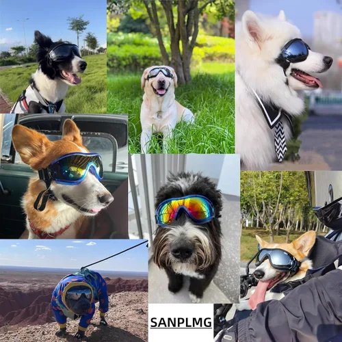 Miniatura 4 de SANPLMG - Lentes de sol suaves para perros, gafas para mascotas, marco flexible, a prueba de viento, a prueba de polvo, protección ocular