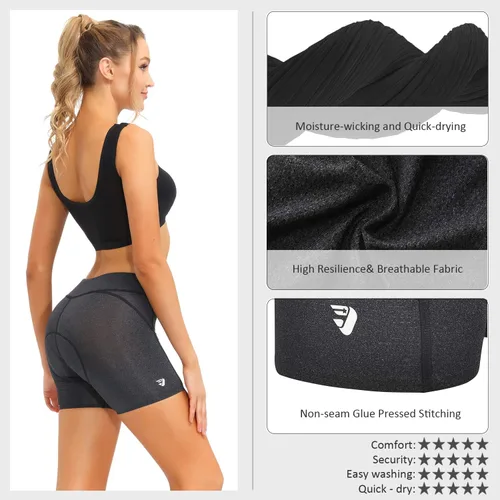 Miniatura 4 de DEALYORK Pantalones cortos acolchados para mujer, ropa interior de ciclismo, pantalones cortos de ciclismo con acolchado 3D, diseño súper ligero