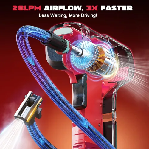 Miniatura 3 de Inflador de neumáticos, compresor de aire portátil compatible con batería Milwaukee de 18 V, bomba de aire LIVOWALNY de 150 PSI, bomba de aire