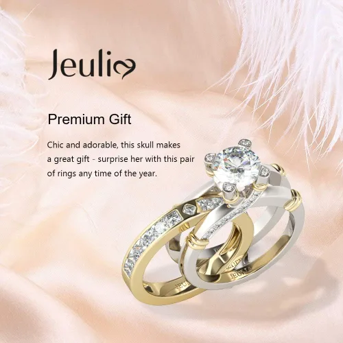 Miniatura 6 de Jeulia - Anillo de plata de ley con circonitas intercambiables para mujer, para boda, compromiso, aniversario