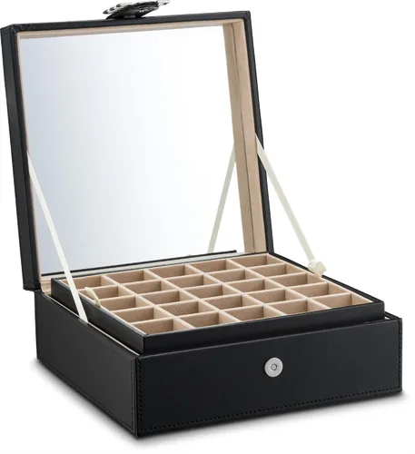 Miniatura 9 de Caja organizadora clásica con 50 compartimientos para joyería: para aretes, anillos, brazaletes o collares