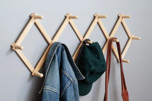 Miniatura 3 de Fox Run Estante de pared extensible de madera de haya para tazas de café