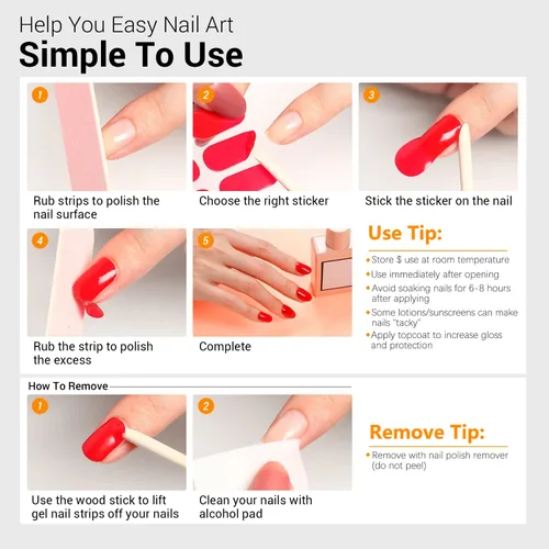 Miniatura 6 de 20 hojas de calcomanías de esmalte de uñas de color sólido rojo, calcomanías de esmalte de uñas para el día de San Valentín para mujeres, tiras