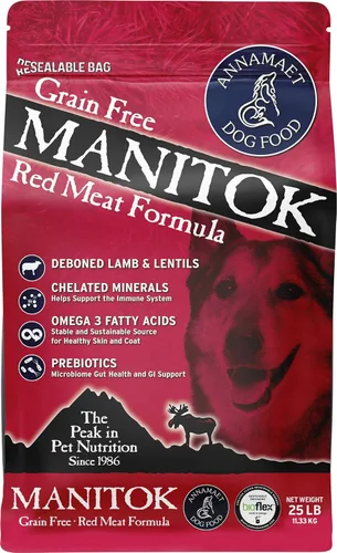 Miniatura 9 de Annamaet Alimento seco para perros con fórmula de carne roja Manitok sin granos, (cordero fresco), bolsa de 12 libras