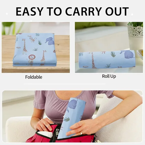 Miniatura 5 de Cambiador de bebé de cuero vegano - Cambiador portátil lavable, cambiador de viaje plegable para bebé, regalos de ducha para recién nacidos y niños