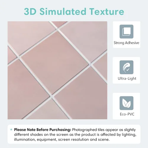 Miniatura 3 de Commomy 10 azulejos 3D mate para despegar y pegar de 11.8 x 11.8 pulgadas, ultraligeros de PVC, cuadrados, para despegar y pegar, para cocina