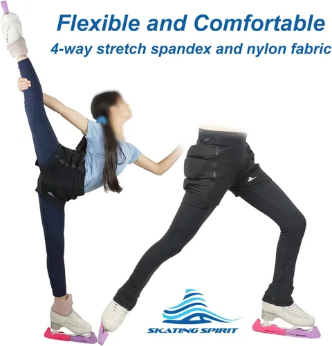 Miniatura 4 de Skating Spirit Pantalones cortos acolchados con cremallera y cremallera, pantalones de protección para el coxis, cadera y glúteos, para patinaje
