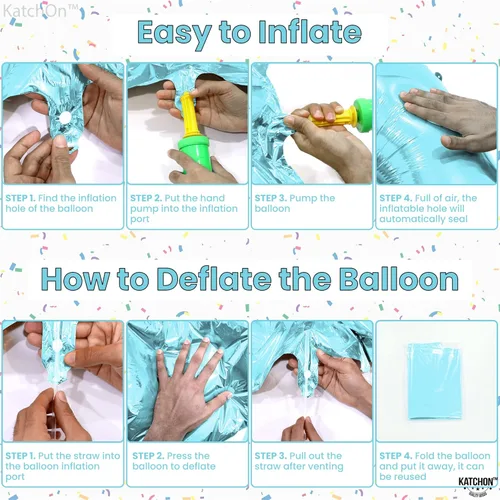 Miniatura 5 de KatchOn Globo Gigante de Color Azul Claro Número 2 - 40 Pulgadas Globo Azul Claro Número 2 Dos Decoraciones Geniales de Cumpleaños para Niño
