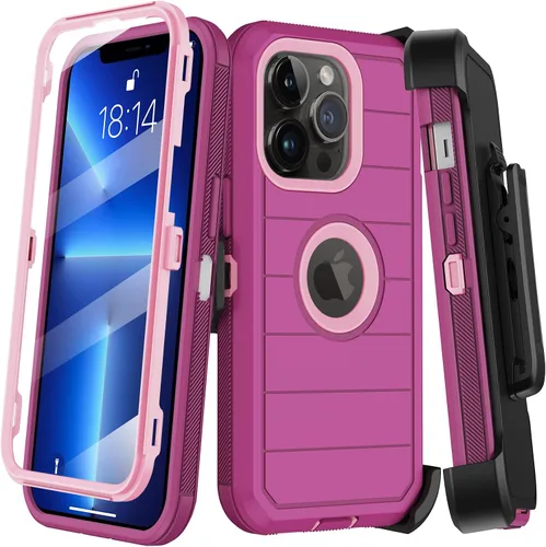 Miniatura 15 de KECAI Funda para iPhone 13 Mini con Protector de Pantalla Integrado, Funda con Clip para Cinturón, Resistente de Servicio Pesado a Prueba de Golpes