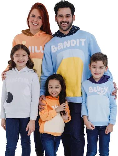 Miniatura 6 de Bluey Bingo Dad Mom Fleece Matching Family Cosplay Pullover Hoodie Infant to Little Kid