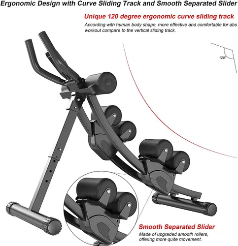 Miniatura 3 de Ab Machine Equipo de ejercicio multifuncional para gimnasio en casa, equipo de entrenamiento de abdominales ajustable en altura