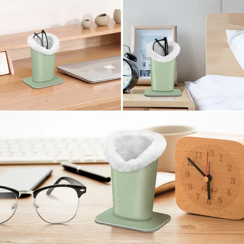 Miniatura 177 de Fintie Soporte para anteojos forrado de felpa con base magnética, estuche de cuero vegano prémium para lentes
