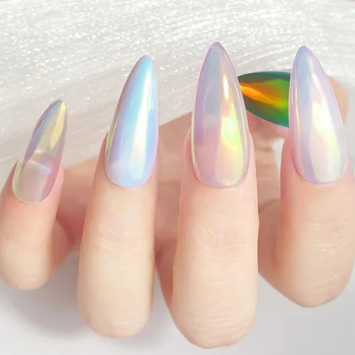 Miniatura 2 de FNNZ Polvo de uñas cromado de unicornio, polvo de uñas de sirena Aurora Unichrome, pigmento de uñas perlescente para arte de uñas, decoración