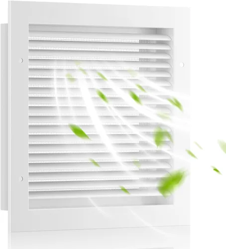 Miniatura 14 de Rejillas de ventilación de pared de 8 pulgadas de ancho x 8 pulgadas de alto, rejillas de ventilación Hon&Guan de aleación de aluminio a dos aguas