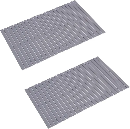 Miniatura 17 de Alfombra de baño de bambú, alfombras de baño para suelo, ducha y bañera de madera, impermeable, antideslizante, accesorios de 16 x 24 pulgadas