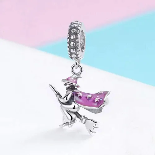 Miniatura 3 de Abalorio de plata de ley 925 envejecida con diseño de calavera para Halloween, pulsera y collar