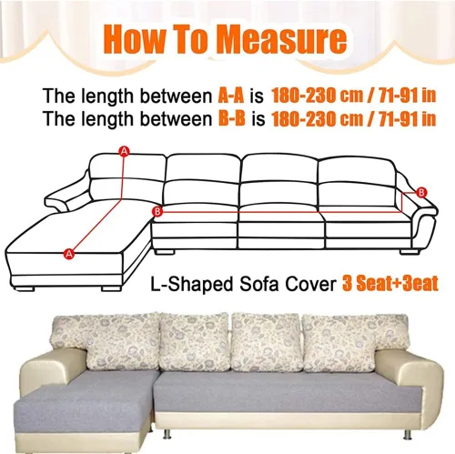 Miniatura 2 de ele ELEOPTION 2 piezas de fundas negras para sofá seccional en forma de L, fundas para chaise de sofá de almohada, funda elástica para sala de A